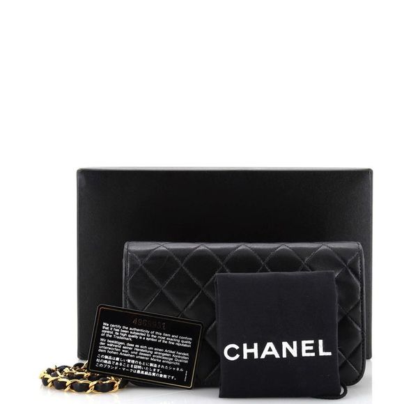 Chanel Vintage Full Flap Bag Quilted Lambskin Mini Black - Picture 2 of 10